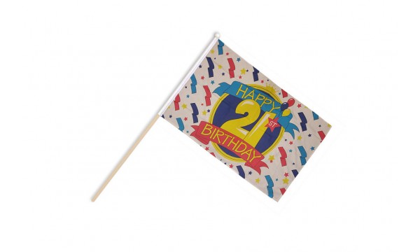 Happy 21st Birthday Hand Flags